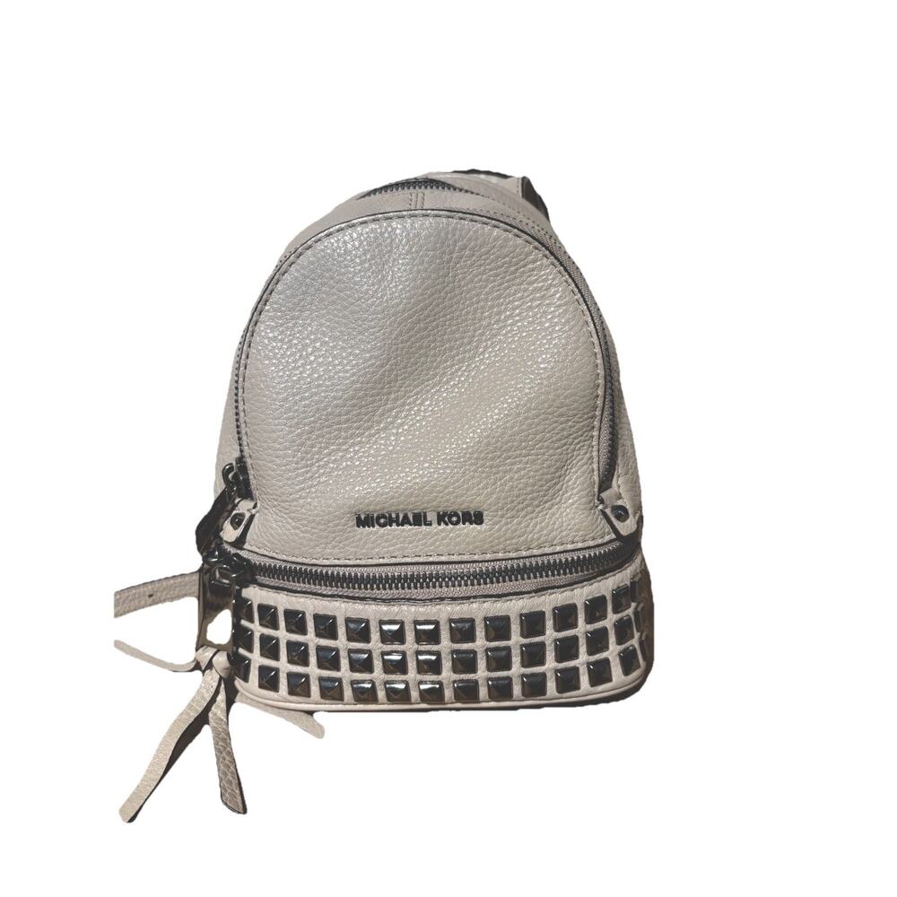 Pre-owned Michael Michael Kors Mini Rhea Studded Backpack Leather Bag